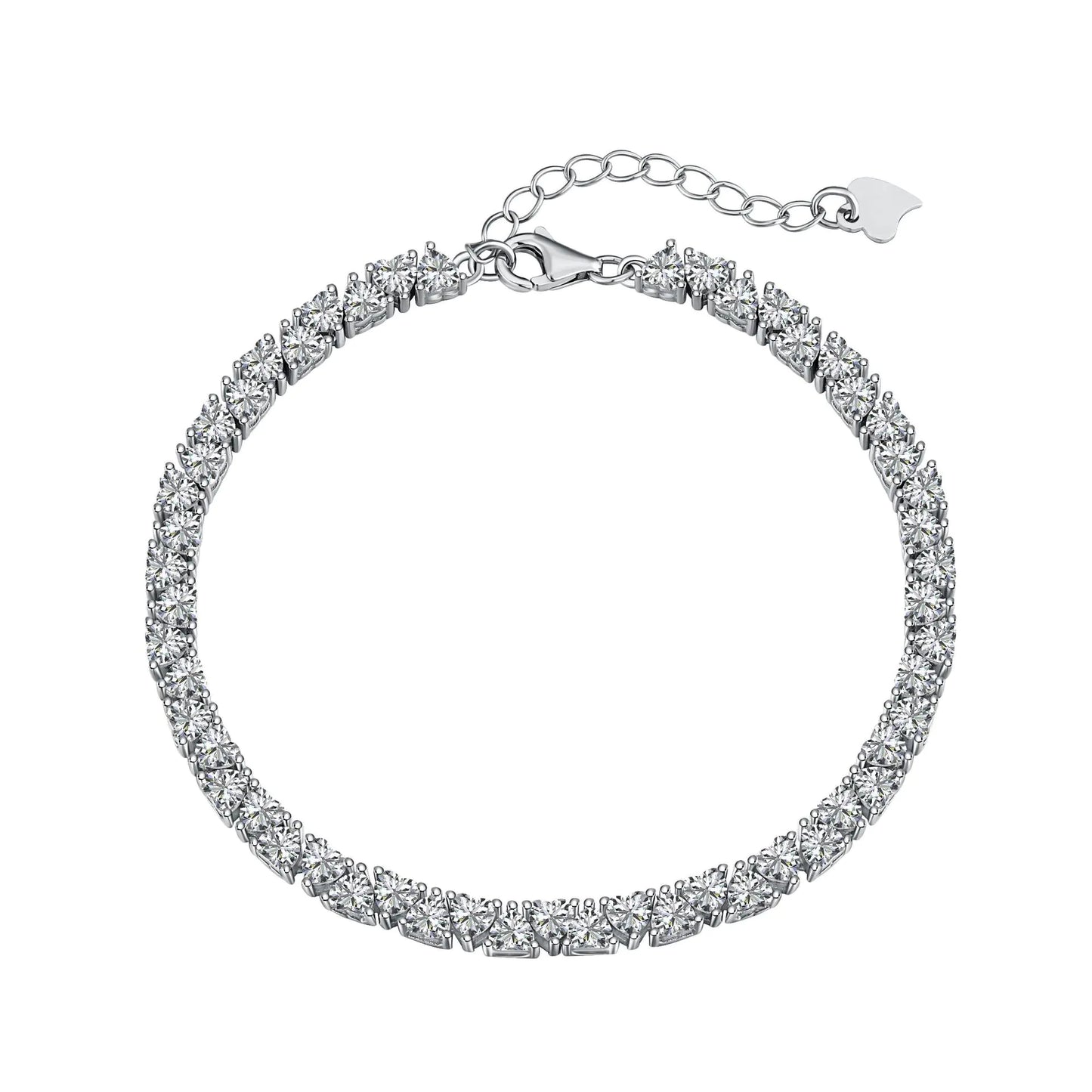 S925 Silver Zircon Charm Bracelet