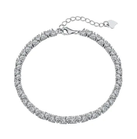 S925 Silver Zircon Charm Bracelet