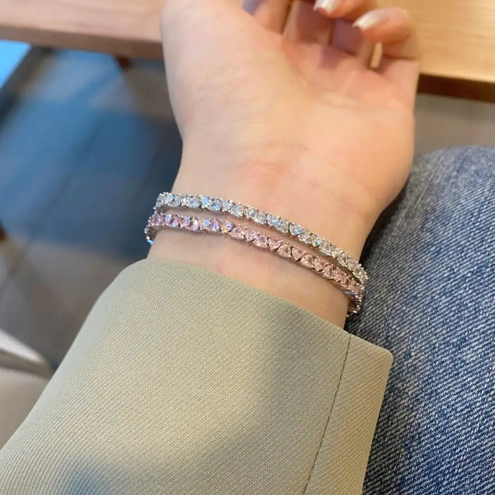 S925 Silver Zircon Charm Bracelet